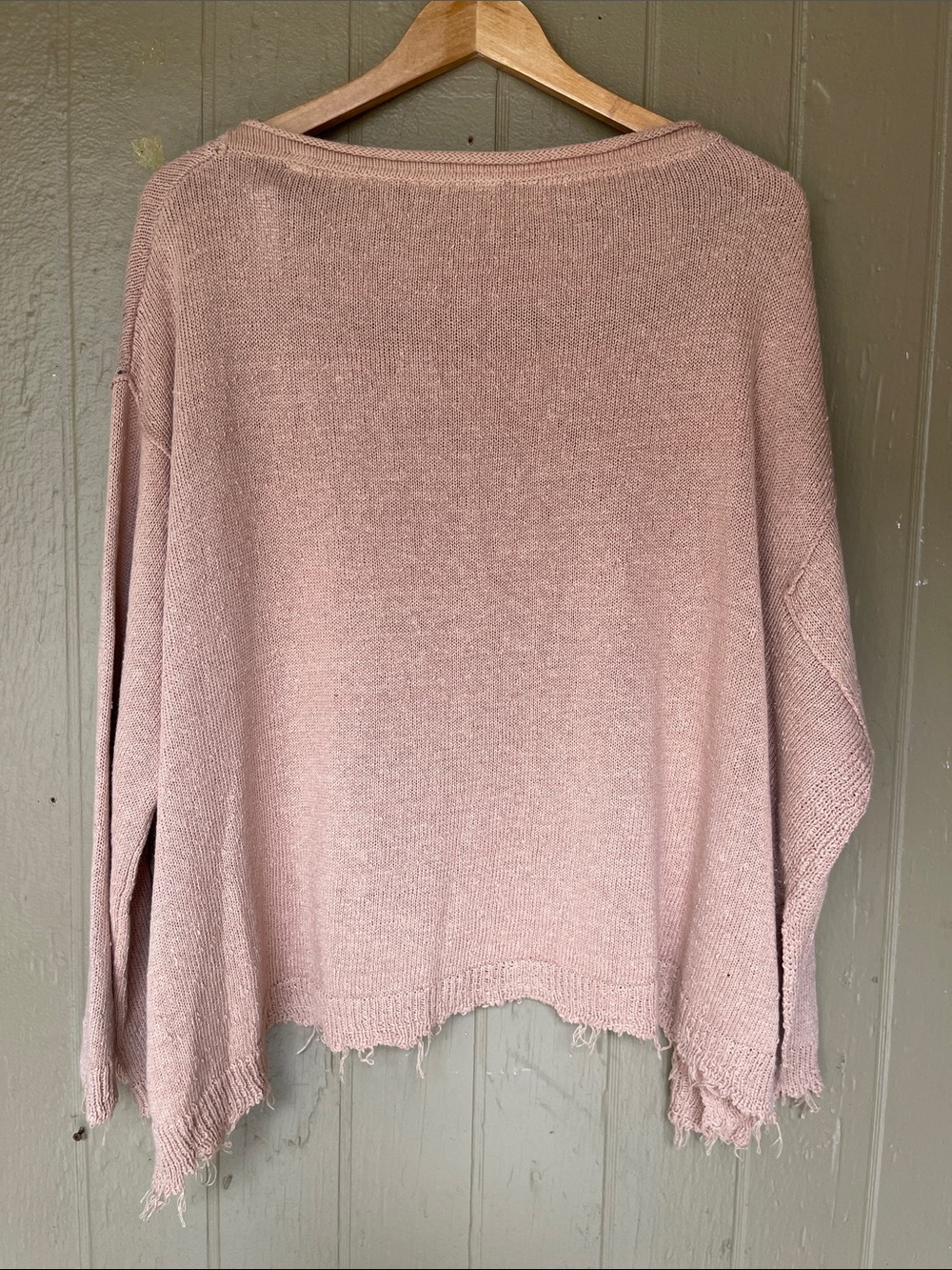 Free People Distressed OversPocket Sweater in  Sand Size S - Picture 2 of 10